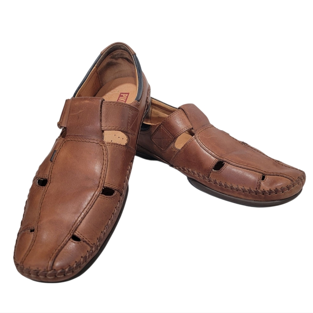 Pikolinos Spanish Closed Toe Sandals Brown Leather Casual Fisherman Mens 44 EUR